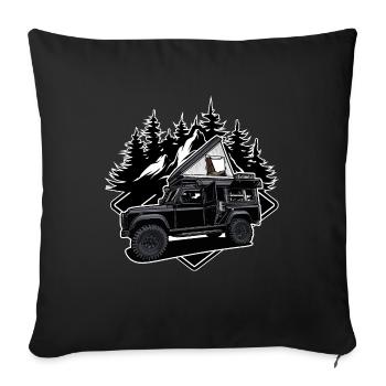 Defender // Roof tent // Roof tent nomads // Outdoor - Sofa pillowcase 17,3'' x 17,3'' (45 x 45 cm) - black - Front