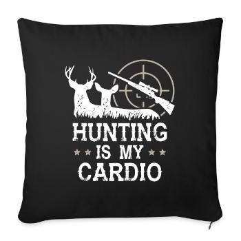 La chasse est mon cardio - Housse de coussin décorative 45 x 45 cm - noir - Devant
