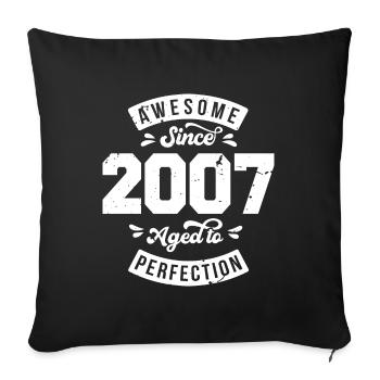 Vintage 2007 Geburtstag - retro 2007 - Sofakissenbezug 45 x 45 cm - Schwarz - Vorne