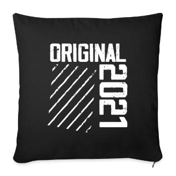 Original 2021 3rd Anniversary Retro Gift - Sofa pillowcase 17,3'' x 17,3'' (45 x 45 cm) - black - Front