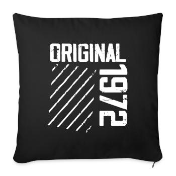 Original 1972 52nd Birthday Retro Gift - Sofa pillowcase 17,3'' x 17,3'' (45 x 45 cm) - black - Front