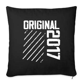 Original 2017 7e Anniversaire Cadeau Retro - Housse de coussin décorative 45 x 45 cm - noir - Devant