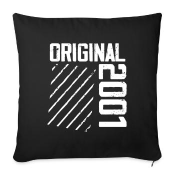 Original 2001 23rd Anniversary Retro Gift - Sofa pillowcase 17,3'' x 17,3'' (45 x 45 cm) - black - Front