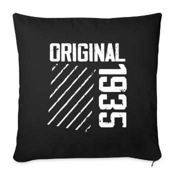 Original 1935 89e Anniversaire Cadeau Retro - Housse de coussin décorative 45 x 45 cm - noir - Devant