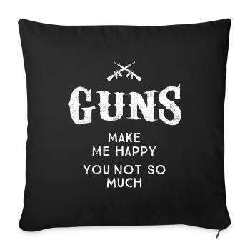 Retro Weapons Pistols Funny Gift Shooter - Sofa pillowcase 17,3'' x 17,3'' (45 x 45 cm) - black - Front