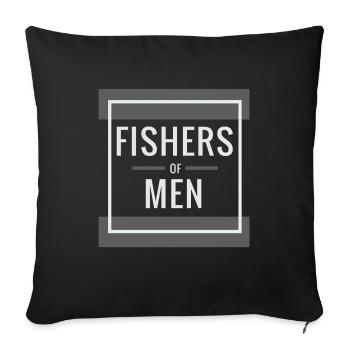Human fisherman, Christian - Sofa pillowcase 17,3'' x 17,3'' (45 x 45 cm) - black - Front