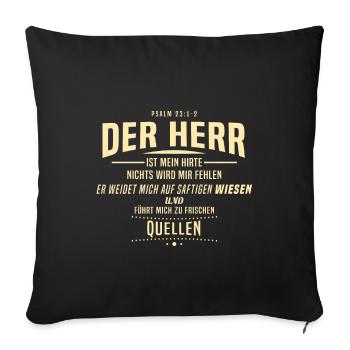 Hope for all, psalm, bible verse, shepherd, sir - Sofa pillowcase 17,3'' x 17,3'' (45 x 45 cm) - black - Front