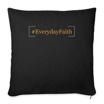 # La foi chaque jour - # - La foi au quotidien - # - Housse de coussin décorative 45 x 45 cm - noir - Devant