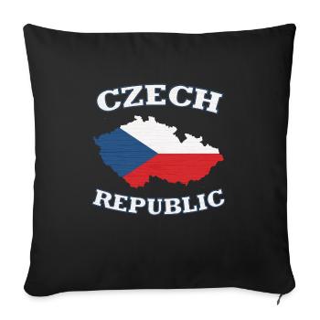 Czech Republic - Sofa pillowcase 17,3'' x 17,3'' (45 x 45 cm) - black - Front