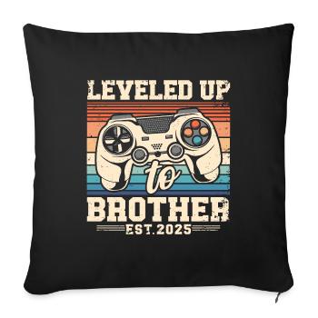 Promoted to Brother 2025 - Sofa pillowcase 17,3'' x 17,3'' (45 x 45 cm) - black - Front