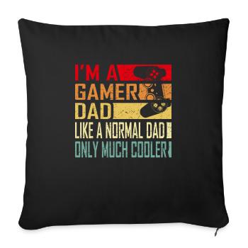Gamer Dad Funny Gift for Fathers Cool Vintage Dad' - Sofa pillowcase 17,3'' x 17,3'' (45 x 45 cm) - black - Front