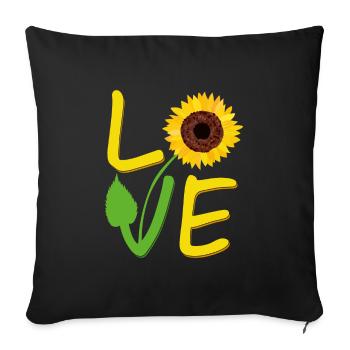 Tournesol cadeau pour les femmes aiment tournesols mignon Wome - Housse de coussin décorative 45 x 45 cm - noir - Devant
