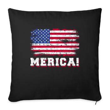 4 juillet Jour de la commémoration de l'Indépendance USA Flag Pat - Housse de coussin décorative 45 x 45 cm - noir - Devant