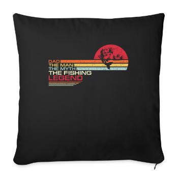Vintage Bass Fishing Dad Man The Myth Fisherman Le - Sofa pillowcase 17,3'' x 17,3'' (45 x 45 cm) - black - Front