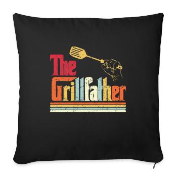 Der Grillvater Lustiger BBQ Grill Chef Barbecuing Gi - Sofakissenbezug 45 x 45 cm - Schwarz - Vorne