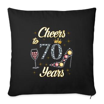 Cheers to 70 Years 1950 70Th Birthday Diamonds And - Sofa pillowcase 17,3'' x 17,3'' (45 x 45 cm) - black - Front