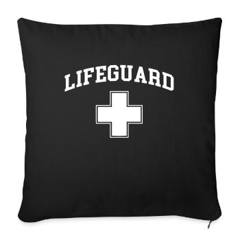 Lifeguard Red Color Shirt White Cross Halloween Nu - Sofa pillowcase 17,3'' x 17,3'' (45 x 45 cm) - black - Front