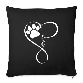 Dog Love Paw Funny Pawprint Design Dog Owner Cute - Sofa pillowcase 17,3'' x 17,3'' (45 x 45 cm) - black - Front