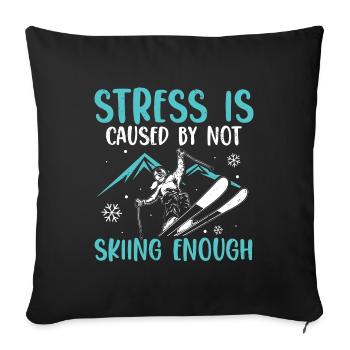 Apres-Ski Sprüche | Ski Skifahrer Winter Geschenke - Sofakissenbezug 45 x 45 cm - Schwarz - Vorne