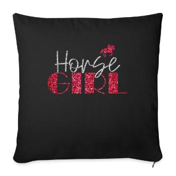 Horse Girl Country Woman Girl HorseBack Rider - Sofa pillowcase 17,3'' x 17,3'' (45 x 45 cm) - black - Front