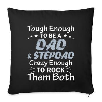 Dad Stepdad Funny Fathers Day Birthday Step - Sofa pillowcase 17,3'' x 17,3'' (45 x 45 cm) - black - Front
