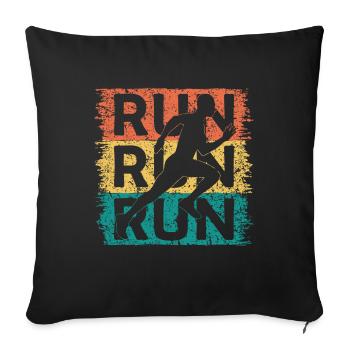 Running Dad Loves To Run Cool Marathon Runner - Sofa pillowcase 17,3'' x 17,3'' (45 x 45 cm) - black - Front