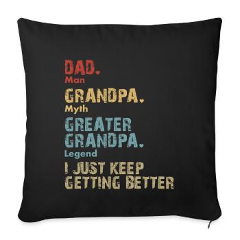 Papa Opa Urgroßvater Bester Vatertag für - Sofakissenbezug 45 x 45 cm - Schwarz - Vorne
