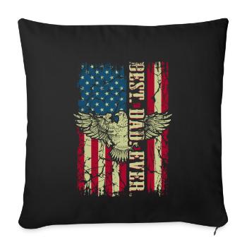 Best Dad Ever American Flag US Flag Eagle Funny - Sofa pillowcase 17,3'' x 17,3'' (45 x 45 cm) - black - Front