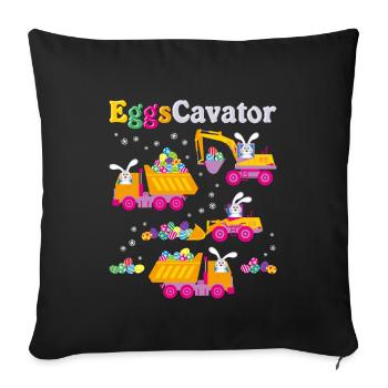 Easter For Boys Toddlers Funny Eggs Cavator Bunny - Sofa pillowcase 17,3'' x 17,3'' (45 x 45 cm) - black - Front