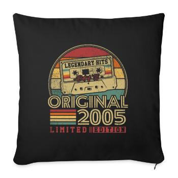 Original 2005 Vintage Anniversaire Cadeau 2005 - Housse de coussin décorative 45 x 45 cm - noir - Devant