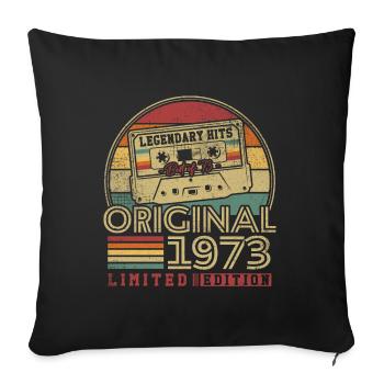 Original 1973 Vintage Birthday Gift 1973 - Sofa pillowcase 17,3'' x 17,3'' (45 x 45 cm) - black - Front