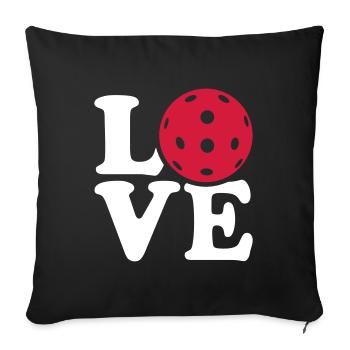 Pickleball - Sofa pillowcase 17,3'' x 17,3'' (45 x 45 cm) - black - Front