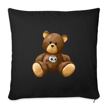 Cute Cartoon Teddy - Sofakissenbezug 45 x 45 cm - Schwarz - Vorne