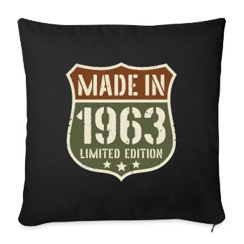 1963 Vintage Birthday Year of birth 1963 Gift - Sofa pillowcase 17,3'' x 17,3'' (45 x 45 cm) - black - Front