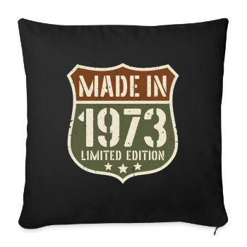 1973 Vintage Anniversaire Année de naissance 1973 Cadeau - Housse de coussin décorative 45 x 45 cm - noir - Devant