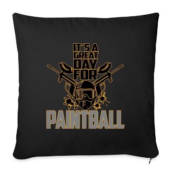 Farben änderbar | Paintball Airsoft Markierer - Sofakissenbezug 45 x 45 cm - Schwarz - Vorne