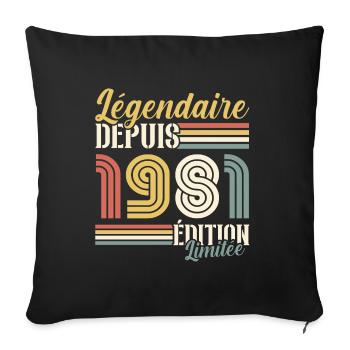 Légendaire Depuis 1981 - Housse de coussin décorative 45 x 45 cm - noir - Devant