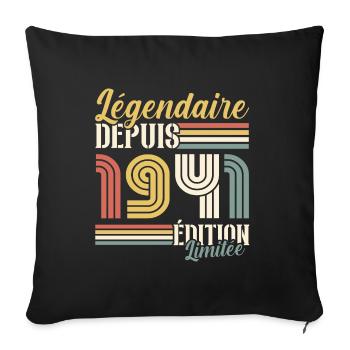 Légendaire Depuis 1941 - Housse de coussin décorative 45 x 45 cm - noir - Devant
