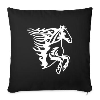 Horse - Sofa pillowcase 17,3'' x 17,3'' (45 x 45 cm) - black - Front