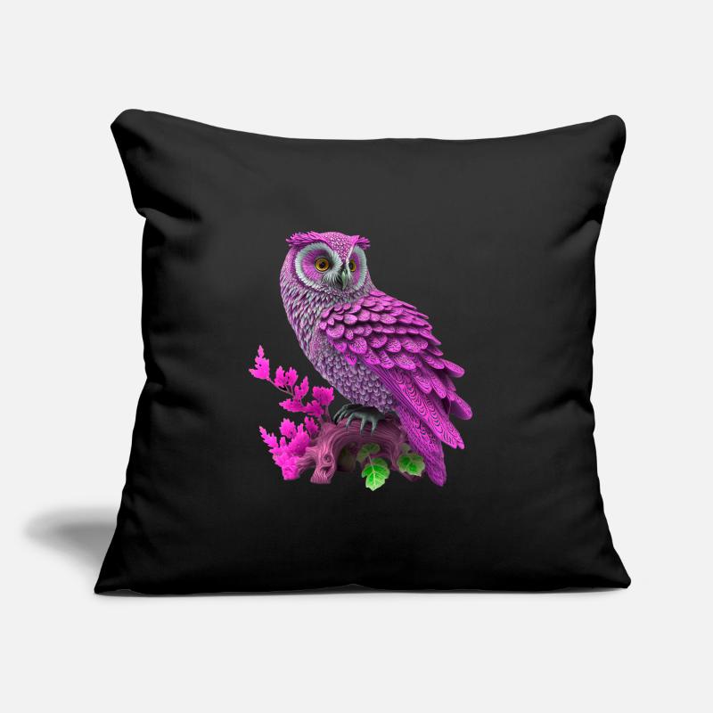 Eule, Uhu, Käutzchen Pink Sofakissenbezug 45 x 45 cm