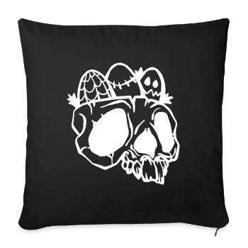 Eggs in skull - Housse de coussin décorative 45 x 45 cm - noir - Devant