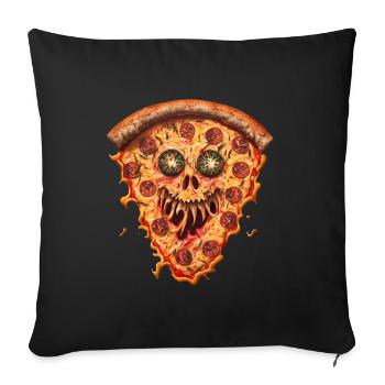 Monster Pizza | Pizza Monster - Housse de coussin décorative 45 x 45 cm - noir - Devant