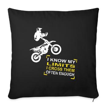 Moto Cross - Motocross - Supercross - Sofa pillowcase 17,3'' x 17,3'' (45 x 45 cm) - black - Front