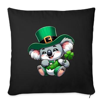 St. Patrick's Day Koala Cartoon - Sofa pillowcase 17,3'' x 17,3'' (45 x 45 cm) - black - Front