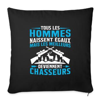 Les meilleurs Deviennent Chasseurs - Housse de coussin décorative 45 x 45 cm - noir - Devant