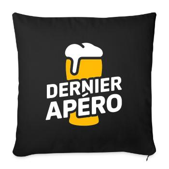 Dernier apéro – EVG - Housse de coussin décorative 45 x 45 cm - noir - Devant