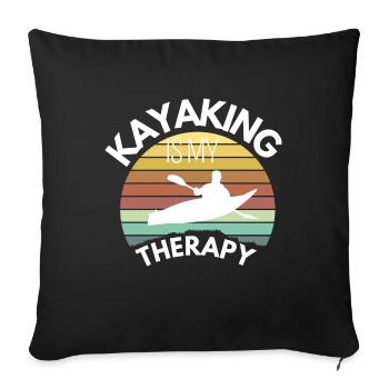 Kayaking Canoe Camping Therapy Great Motive - Sofa pillowcase 17,3'' x 17,3'' (45 x 45 cm) - black - Front
