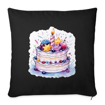 Torte - Sofakissenbezug 45 x 45 cm - Schwarz - Vorne