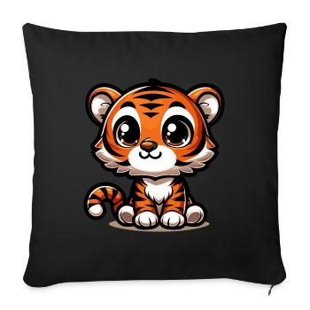 Cute Tiger Baby - Sofa pillowcase 17,3'' x 17,3'' (45 x 45 cm) - black - Front