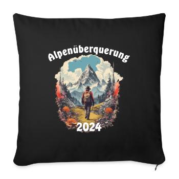 Wandern in den Bergen Alpen überqueren Hobby/Ziel - Sofakissenbezug 45 x 45 cm - Schwarz - Vorne